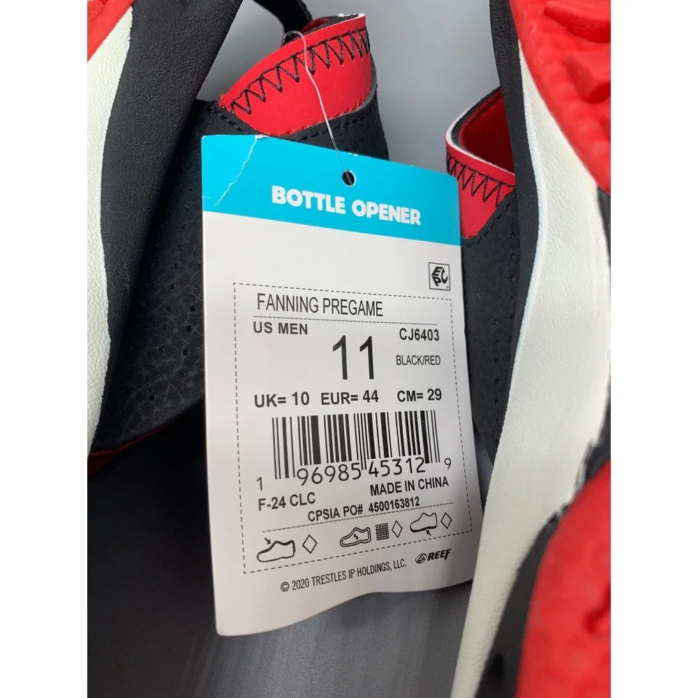Reef Fanning Pregame Black Red Sandals CJ6403 Men's Sz 11
